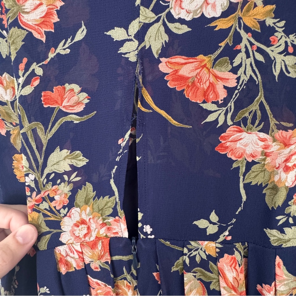 Reformation Dark Blue Floral Midi Dress - Picture 5 of 5
